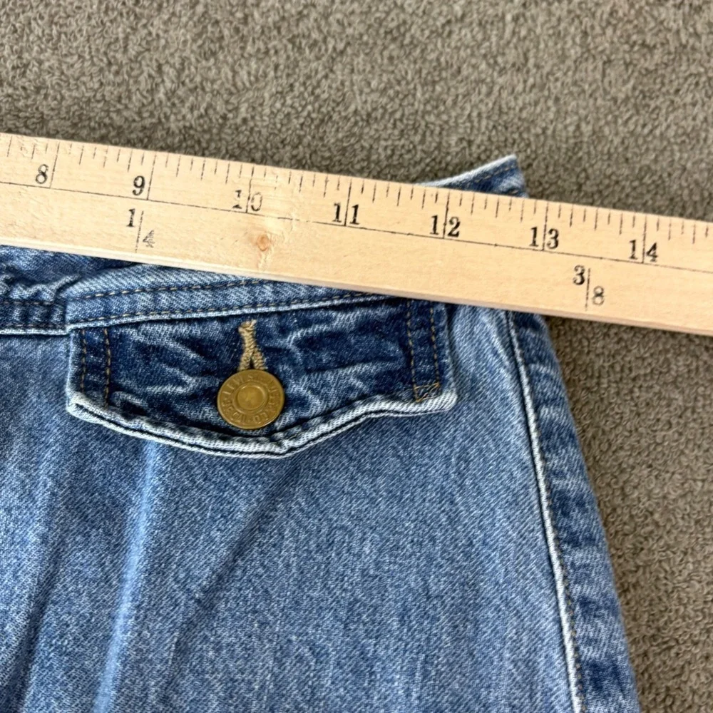 Levi's Denim Skirt Womens 25 Blue A-Line Midi High Waist Front Pockets Western